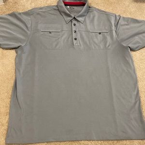 Mens Adidas climacool short sleeved gray polo shirt, size XL
